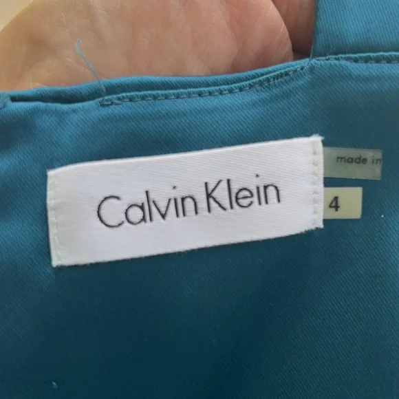 Calvin Klein Size 4 Mini Dress Excellent Condition Green - Picture 5 of 12